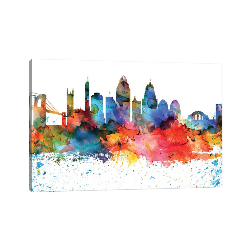Cincinnati Skyline - Wrapped Canvas Painting, 152.5 cm H x 101.5 cm W