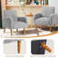Upholstered Accent Armchair with Turned Solid Wood Legs-1818527477