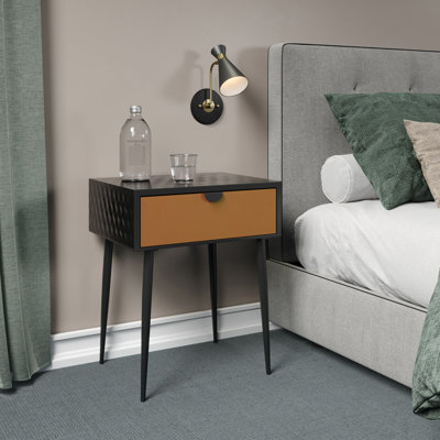 Loar 45cm W Metal Bedside Table