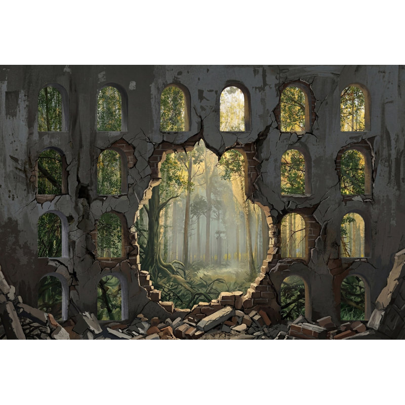 Papier peint mural Ruiné, 100 po x 96 po, Non tissé