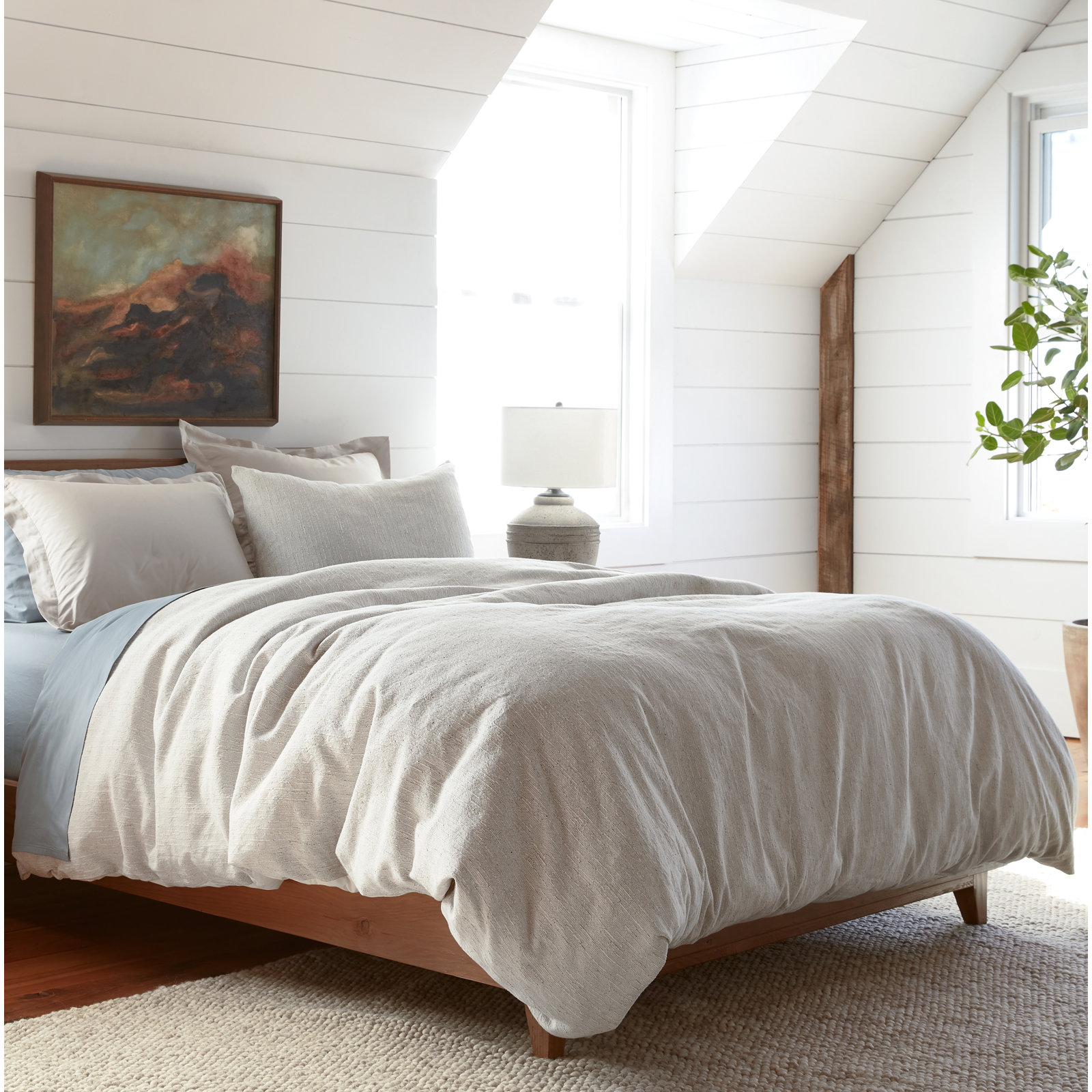 Toro Canyon Cotton Duvet Cover, Full/Queen Duvet Cover, Sterling