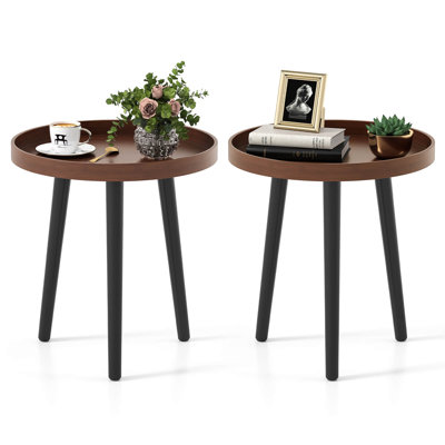 2 pièces table d'appoint ronde avec table basse et table d'appoint