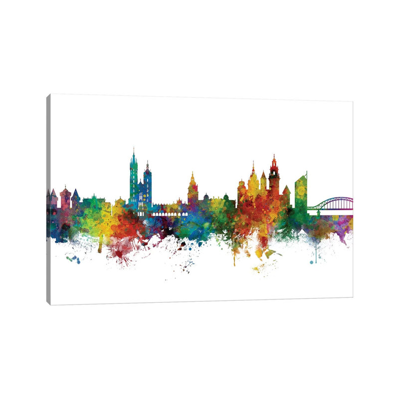 Krakow, Poland Skyline by Michael Tompsett - 1 Piece Wrapped Canvas Wall Art, 101.6 cm H x 66.04 cm W x 1.91 cm D