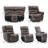 7-Piece 97.4" Wide Classic And Overstuffed Soft Faux Leather Power Reclining Corner Sectional With Center Console-985164560