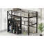Lit mezzanine en métal avec escalier de rangement et petite armoire-1248217319