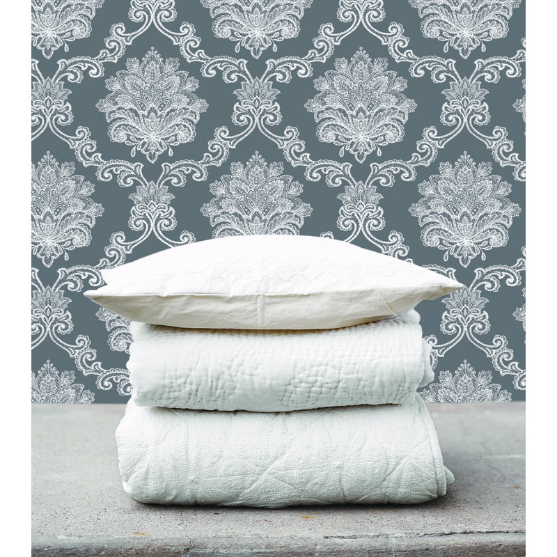10m x 53cm Matte Wallpaper Roll, Light Grey/Dark Grey