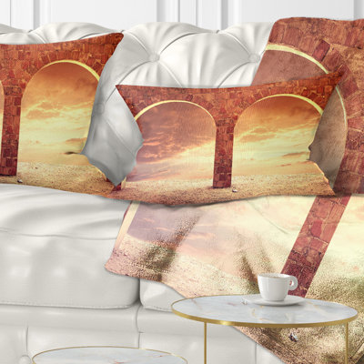 Coussin lombaire imprimé avec deux arches