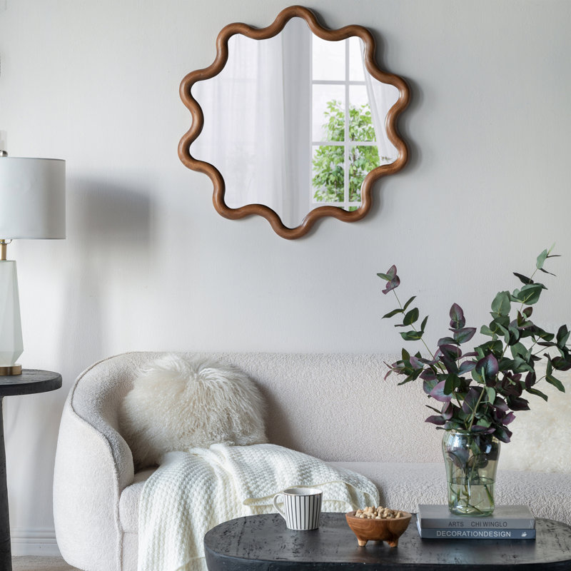 Miroir d'appoint en bois avec cadre unique