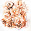 Roses abstraites - reproduction encadrée de style sépia