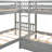 Twin L-Shaped Bunk Bed With Drawers-Gray