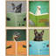 Chat, oiseau, dinosaure, chien, reproduction encadrée de 4 pièces-90691885-90691886