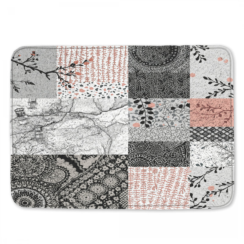 Tapis de bain Floral, L 34 po x L 21 po
