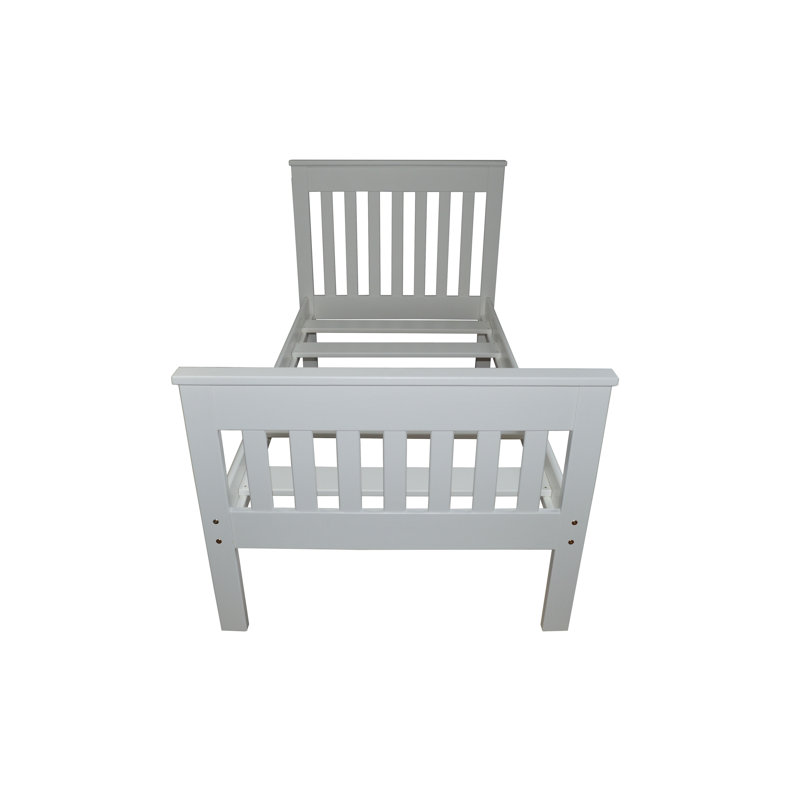 Harmony Home Collection Unfinished Solid Wood Slat Bed, White, Extra-long Twin