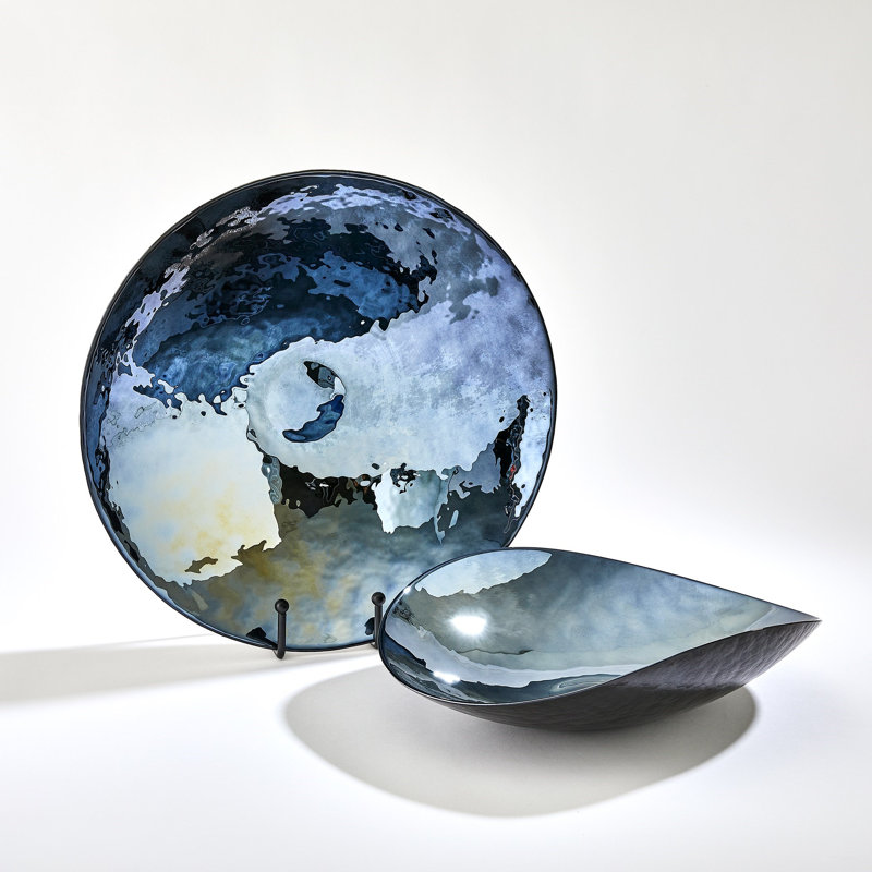 Obsidian Glass Abstract Charger