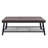 Tufted Faux Leather Upholstered Coffee Table with Mesh Storage Rack