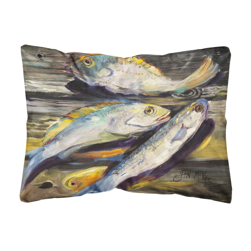 Coussin intérieur/extérieur en poissons sur le dock