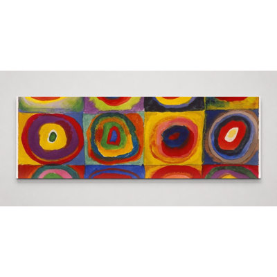 Color Study: Squares with Concentric Circles (1913) — Panoramic Canvas Wall Art