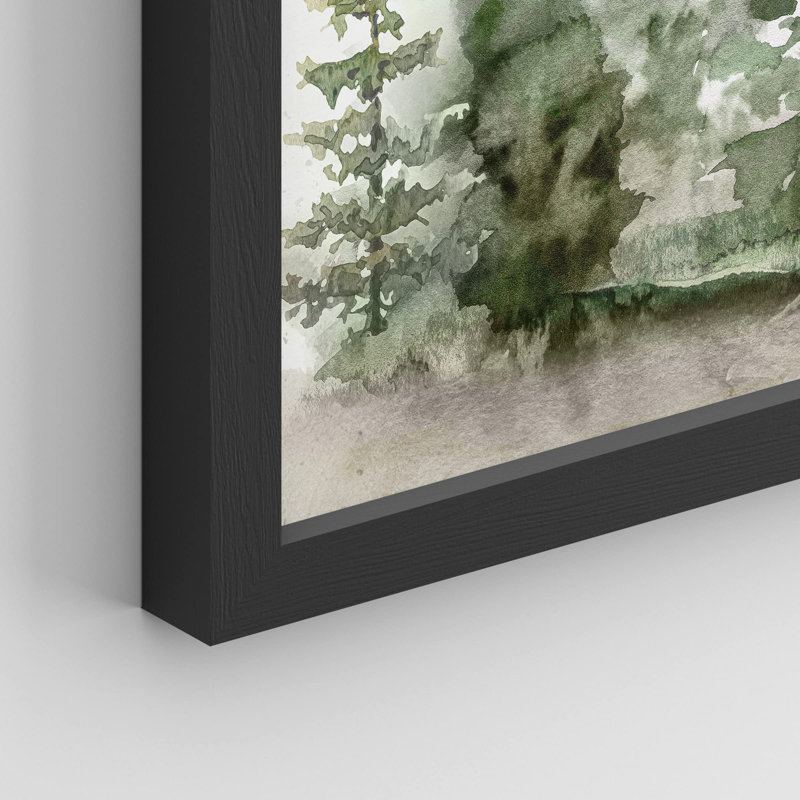 «Watercolor Pine Tree Forest» sur papier, Noir, H 8 po x l 10 po