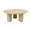 Table basse ronde en bois massif avec base à piédestal épais pour le salon et la maison - Centre rustique moderne pour la conception de petites tables de cocktail - Bois naturel-346967539
