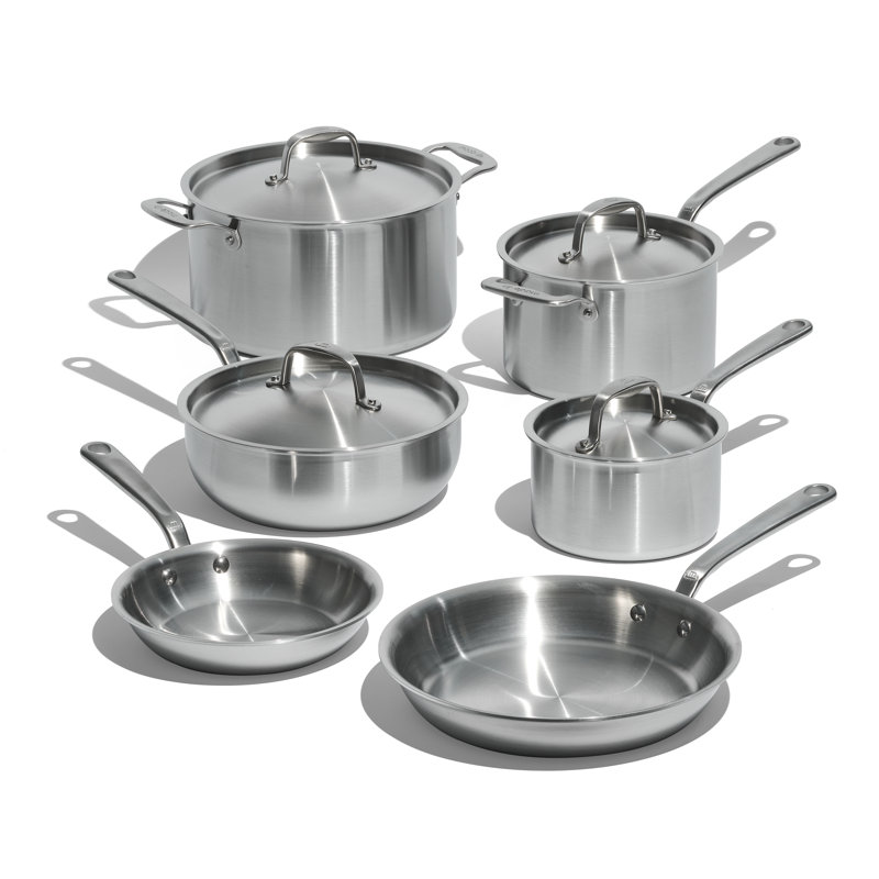 10PC Stainless Clad Cookware Set