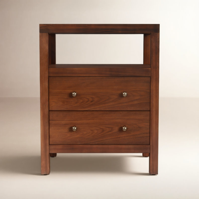 Nora 2-Drawer Nightstand, Walnut