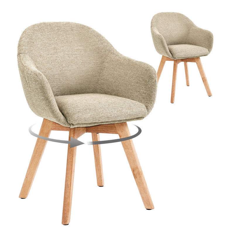 Upholstered Dining Chair, 49cm Seating Height , Greige, 2, Greige