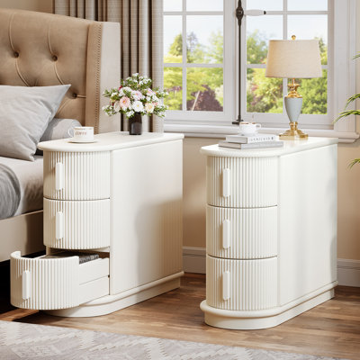 Stanekio Solid Wood 3 - Drawer End Table Set
