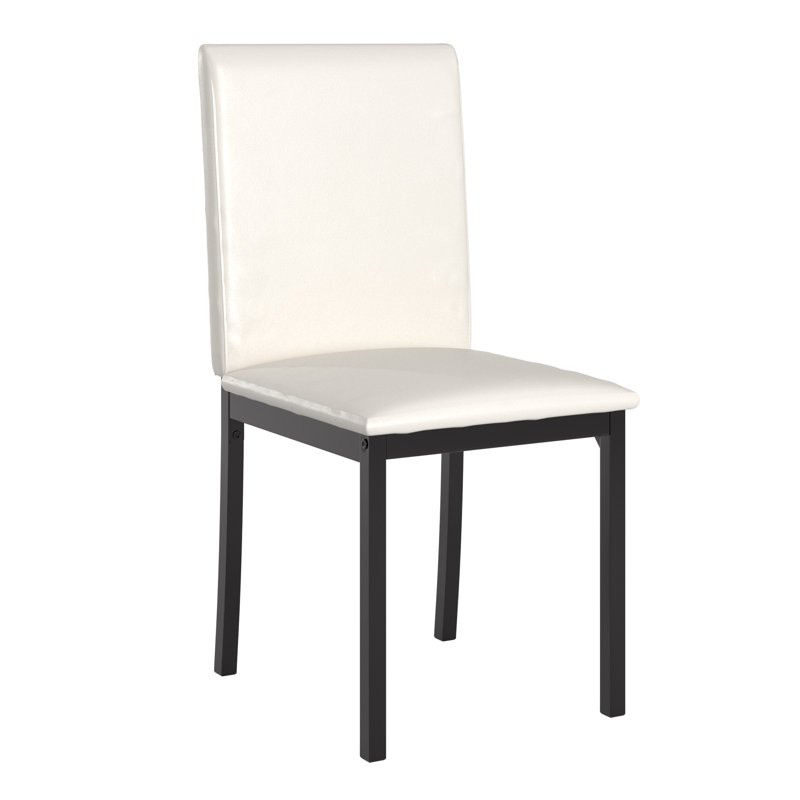 Chaise d'appoint rembourrée Aloke Mizell, Blanc cassé