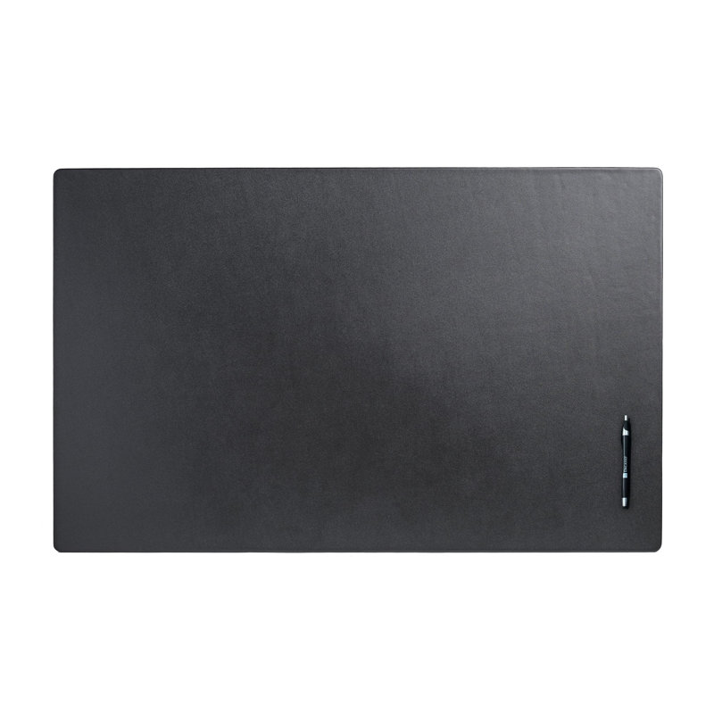 Tapis de bureau en cuir sans rail Bramfield, Noir