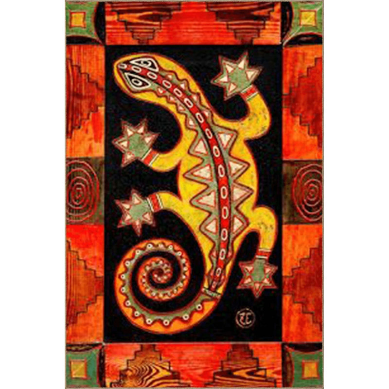 Tapis décoratif créatif moderne avec motif abstrait de lézard, Rectangle 2 pi 4 po x 4 pi