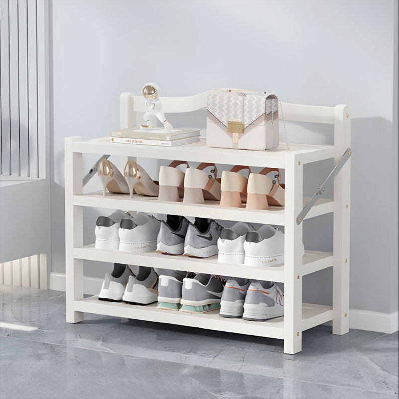 Foldable Shoe Rack – Pull Out Multi-Layer Shoe Storage Shelf For Home & Entryway, White