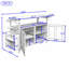 Chariot pour îlot de cuisine avec plan de travail en acier inoxydable, armoire de rangement, tablette réglable et barre à serviettes-133208707
