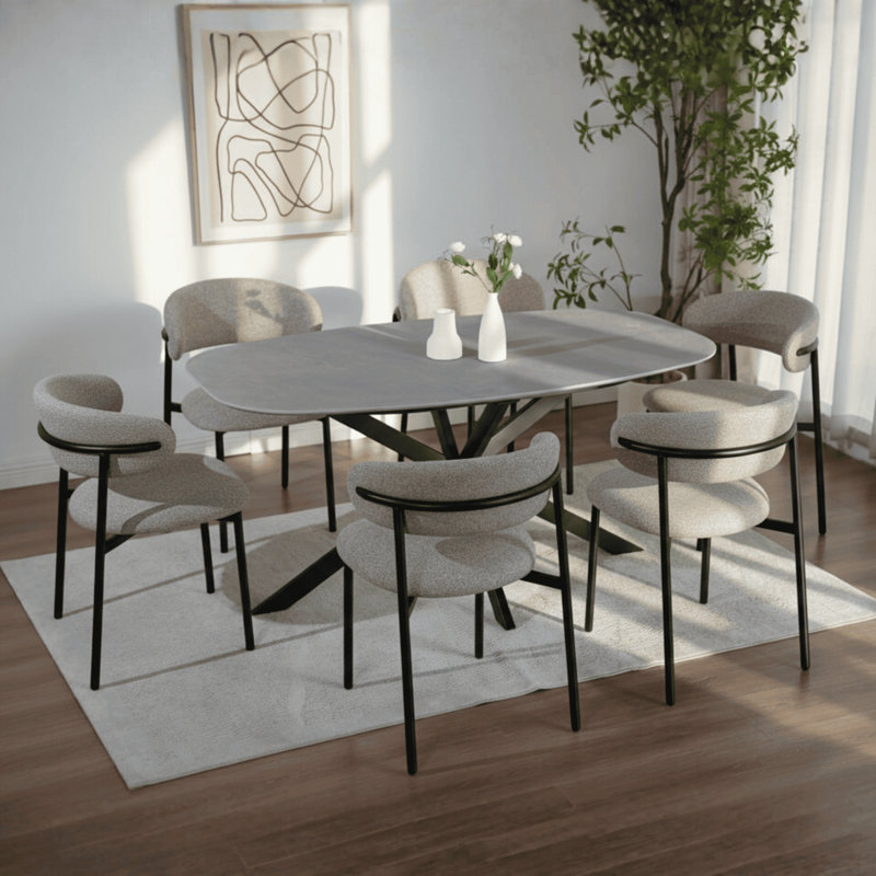 Dining Set, 76cm H x 200cm W x 100cm D