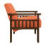 Chaise d'appoint moderne orange avec structure en bois d'hévéa massif, finition noyer et rembourrage en mousse pour la détente Chaise en tissu 1pc, salle à manger à structure en bois-674771689