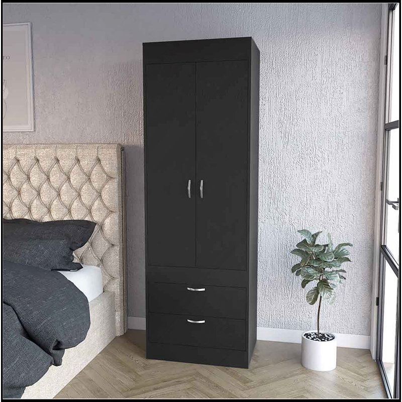 Armoire Alabama, une grande armoire, deux tiroirs