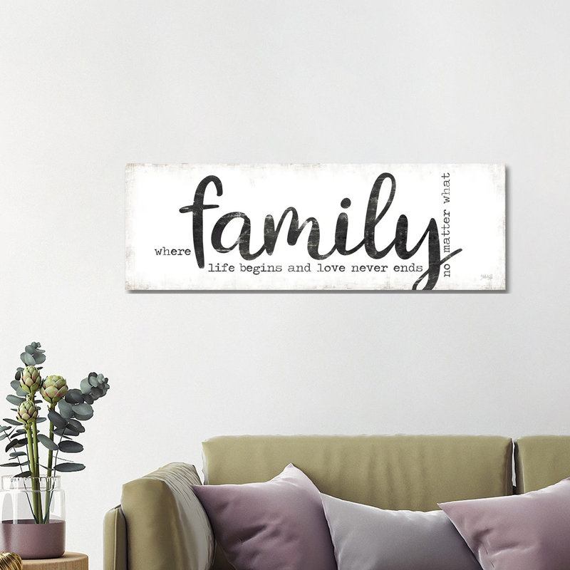 Family Where Life Begins by Marla Rae - Panoramic Print on Canvas, Wrapped Canvas, 30.48 cm H x 91.44 cm W x 3.175 cm D