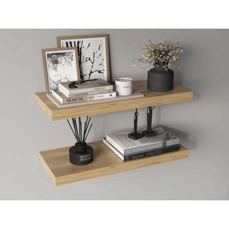 Double tablette flottante Dallas, salon, Beige