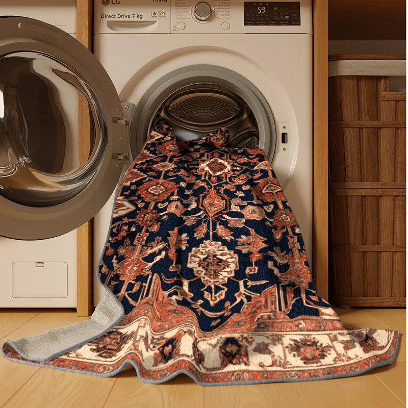 Tapis brun lavable à la machine, Rectangulaire 8 pi x 10 pi