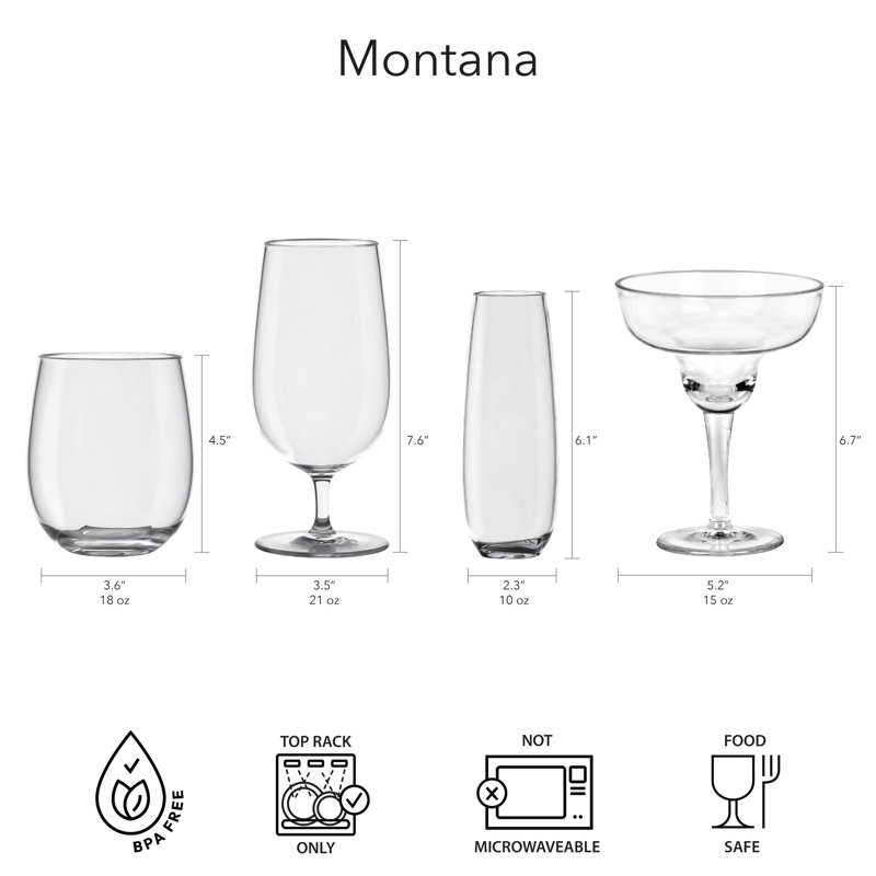 Verre à vin sans pied en acrylique Laya - transparent - 18 oz