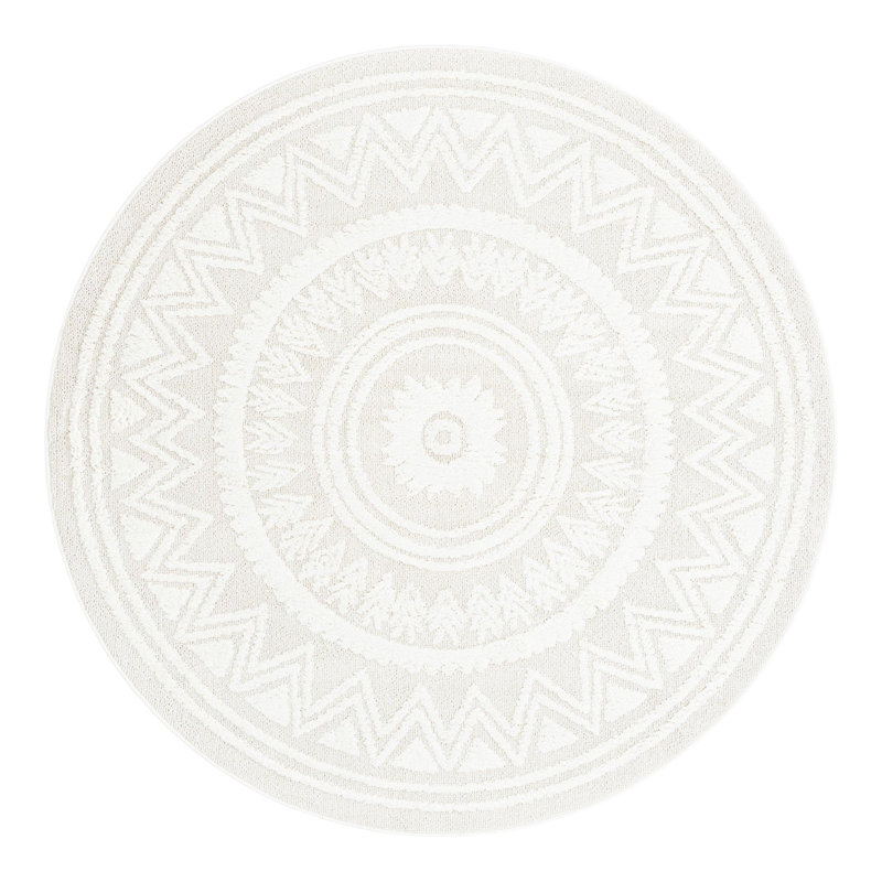 Amirah Geometric Indoor Rug, Round 7'10" - No Tassels