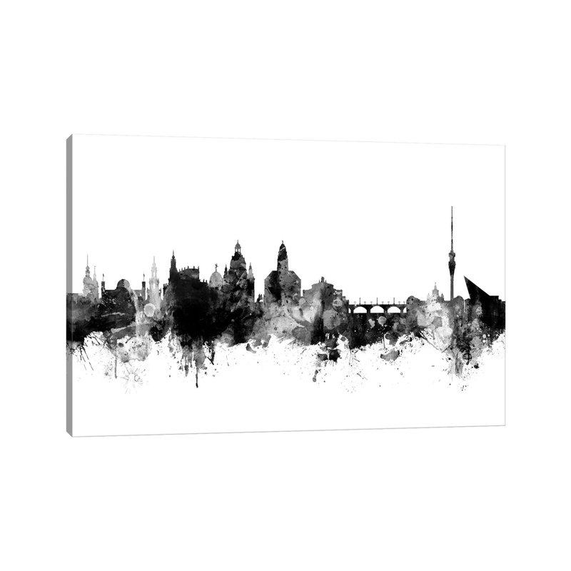 Dresden, Germany In Black & White by Michael Tompsett - 1 Piece Wrapped Canvas Wall Art, 101.6 cm H x 66.04 cm W x 3.175 cm D