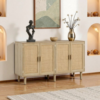 Armoire de rangement en rotin naturel - Buffet, buffet et table basse Boho Hall pour le salon, le vestibule et la salle à manger