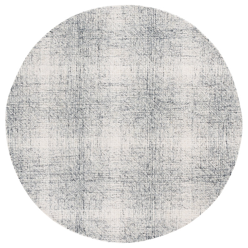 Abstract Hand Tufted Wool Abstract Rug, Square 6'