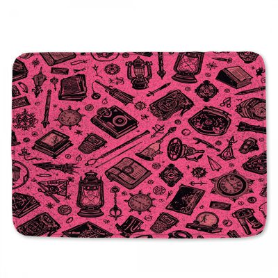 Vintage Objects Pattern Bath Mat