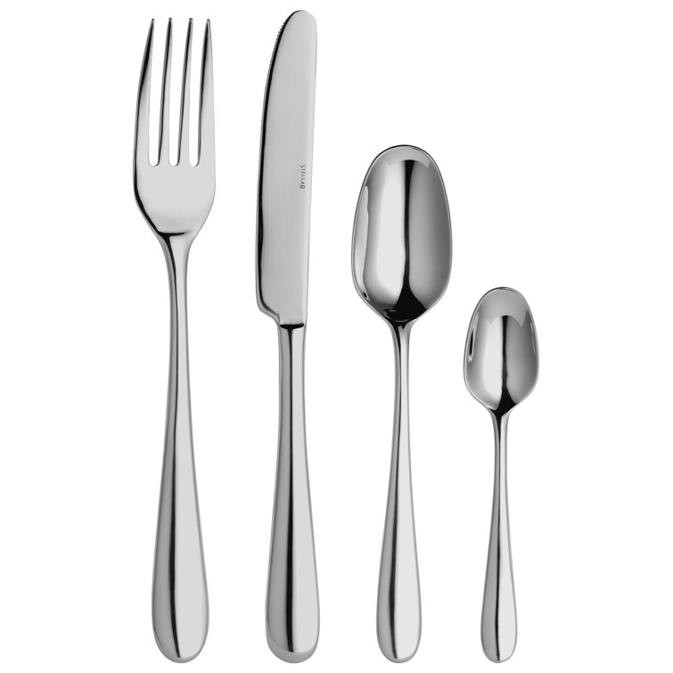 Stellar 24 Piece 18/10 Stainless Steel Cutlery Set. Table settings for 6, Tattershall Design