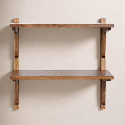 24" Solid Wood Tiered Accent Shelf