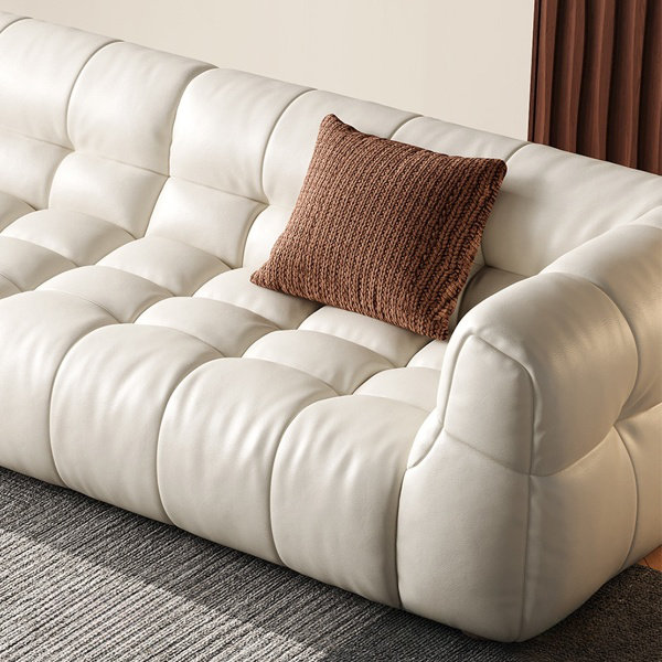 Canapé crème crème à motif de guimauve, 3, H 27,55 po x l 88,18 po x P 40,15 po