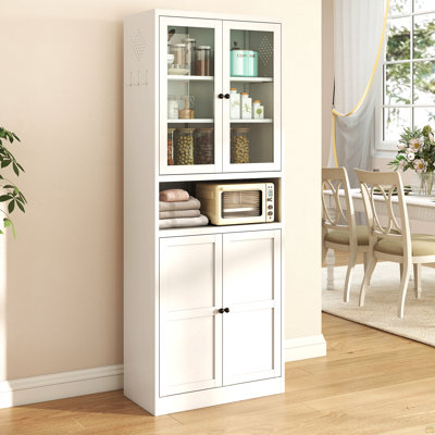 Metal Kitchen Pantry Cabinet - 72" Tall Storage With Adjustable Shelves