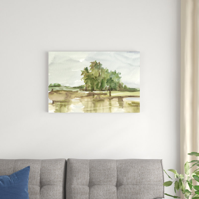 Aquarelle discrète II, H 20 po x l 30 po x P 1,25 po
