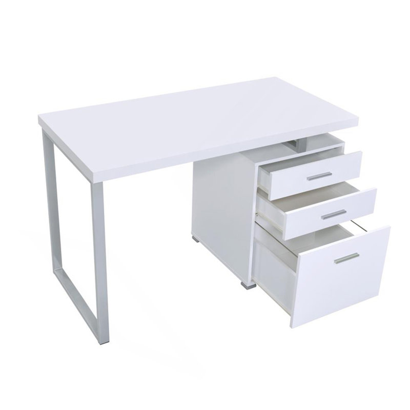 Bureau d'écriture avec 3 tiroirs en blanc